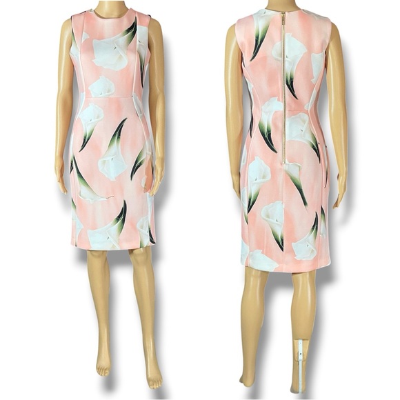 Calvin Klein Dresses & Skirts - Sleeveless Pink Calla Lily Midi Dress